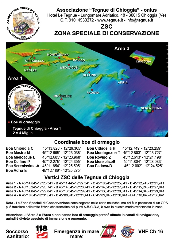 Disposizioni delle attività subacquee nelle aree del compartimento marittimo di Chioggia della Zona Speciale di Conservazione denominata "Tegnùe di Chioggia"