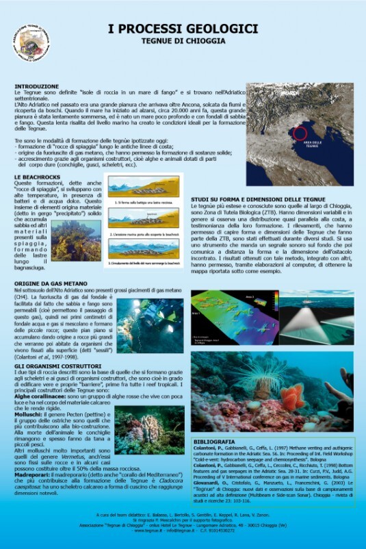 Poster de "I processi geologici" sulle Tegnùe di Chioggia